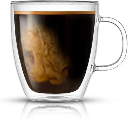 JoyJolt (Set 2) 13.5-Ounces Savor Double Wall Insulated Glasses - Coffee Mugs