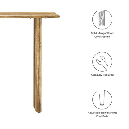 Modway Amistad 46" Solid Wood Modern Farmhouse Console Table in Oak