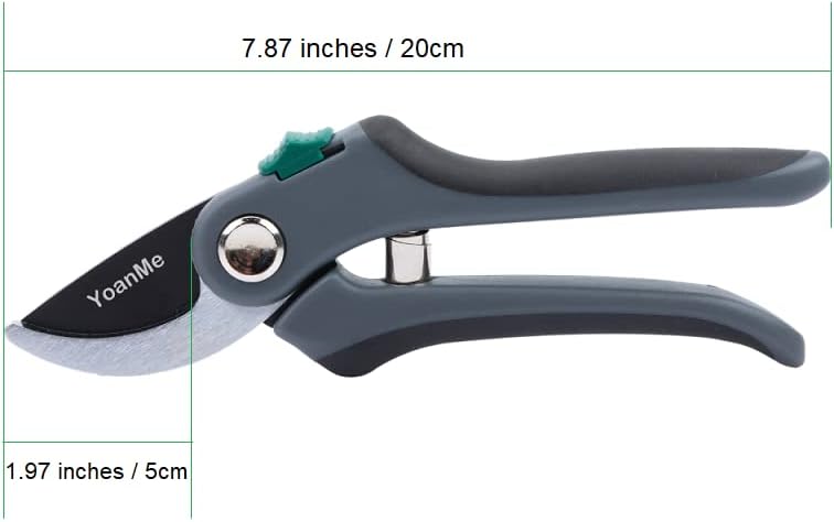 YoanMe-Sharp Bypass Pruning Shears, Gardening Scissors, Tree Trimmers, Hand Pruner, Garden Shears, Clippers