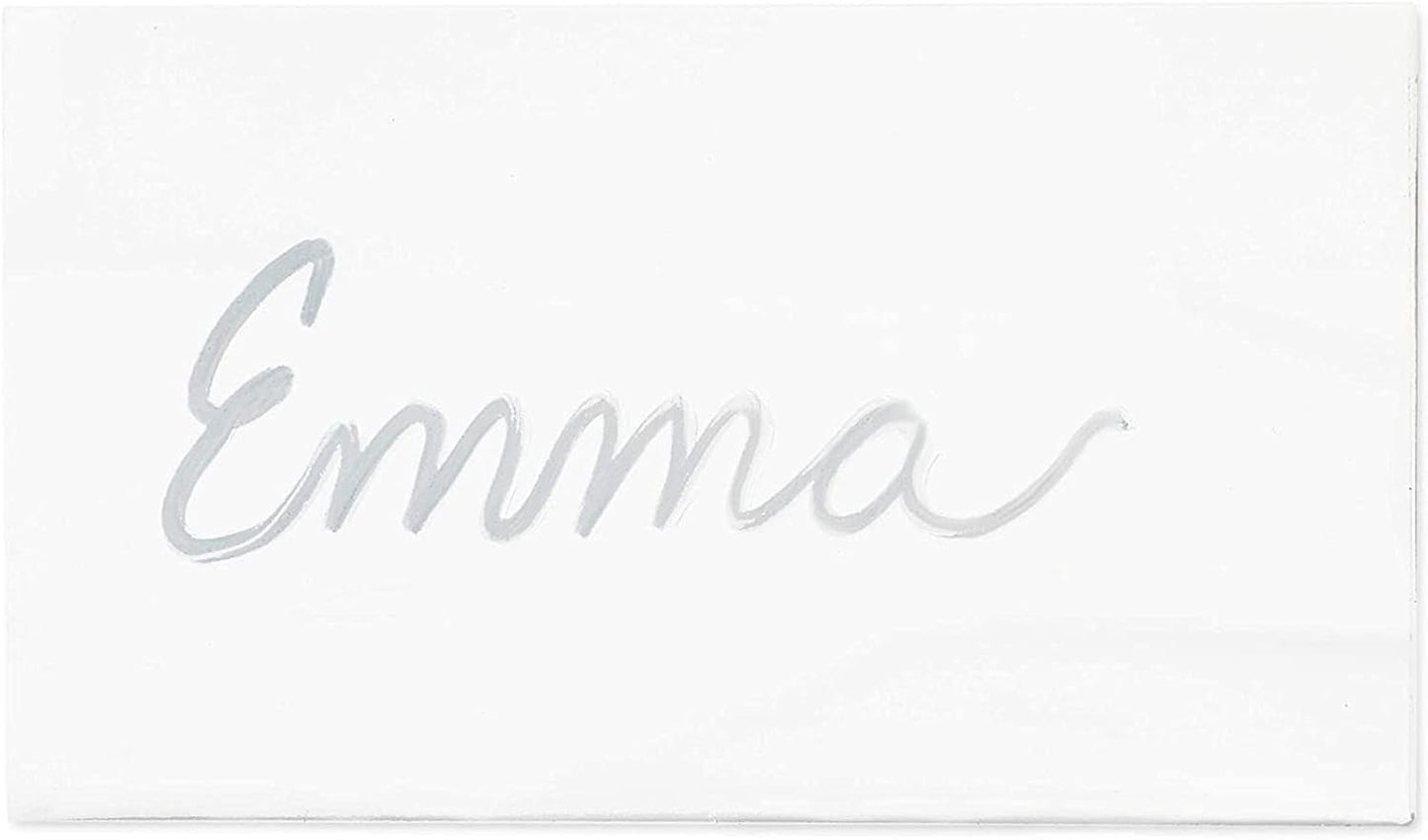 Bright Creations 20-Pack Clear Acrylic Place Cards for Seating, Wedding Guest Names, Table Settings, 3.5 × 2 in
