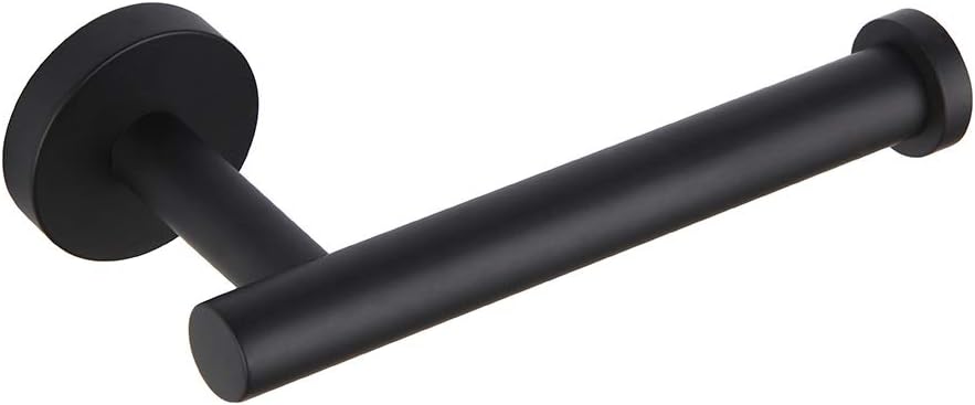 GERZ Bathroom Toilet Paper Holder, SUS 304 Stainless Steel Matte Black Wall Mount Tissue Roll Holder