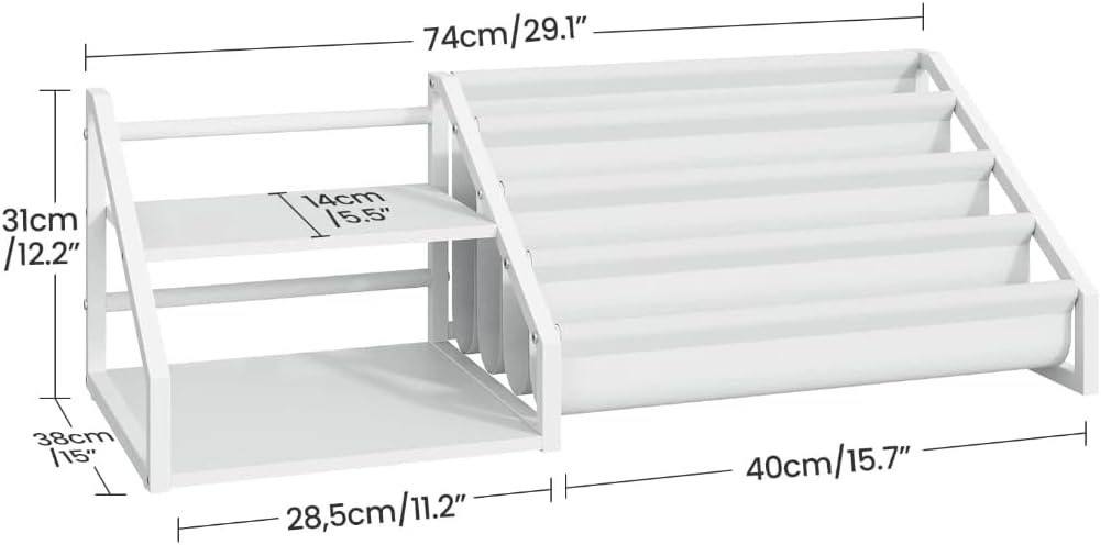 2 4-Tier TCW16WB CHOEZON Kids Bookshelf, Book Shelf for Kids Rooms, Toddler Bookshelf with Open Shelves and Sling Rack