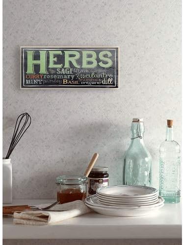 7 0.5 17, Stupell Home Dcor Herbs Chalkboard Look Typography Kitchen Wall Plaque, x x Proudly Made in USA