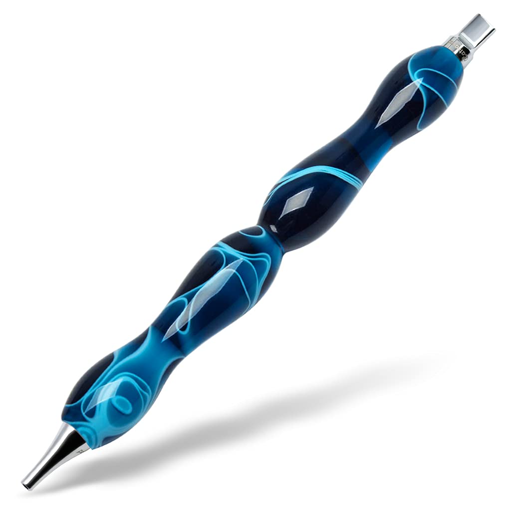 CATEARED Bedazzling Pen with Stainless Steel Tips, Resin Diamond Art Drill Pen with Metal Placers, Diamond Painting Acessories and Tools 5D DIY Kits(Dark Blue)