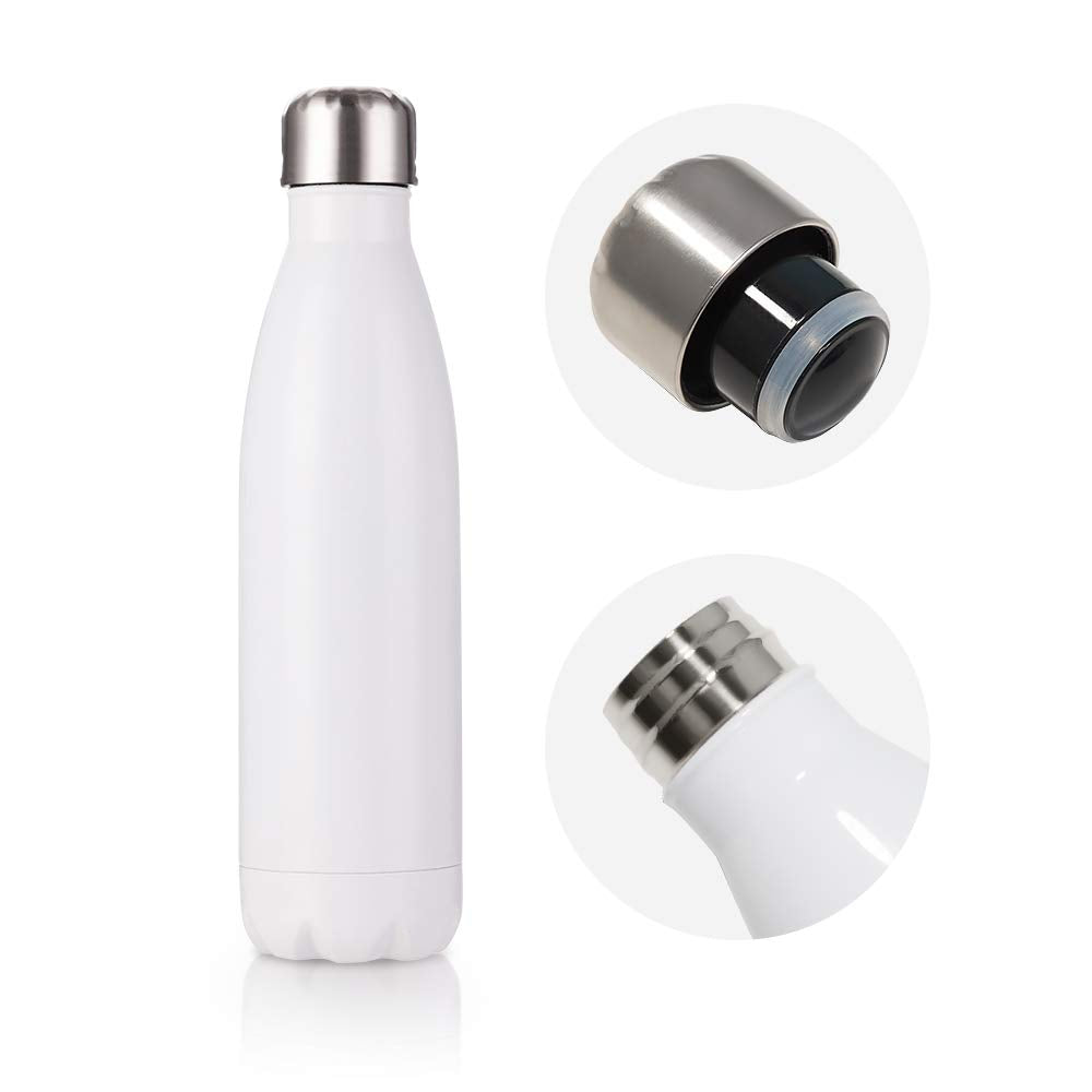 PYD Life 17 OZ Sublimation Sports Water Bottles Blanks White Stainless Steel Tumbler Vacuum Flasks with Lid for Tumbler Heat Press Sublimation Oven Printing 4 Pack