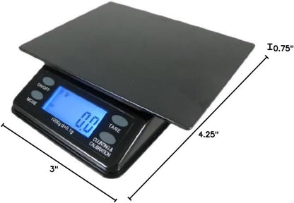 Mini Bench Digital Pocket Scale, 1000 x 0.1gm, Black/Silver