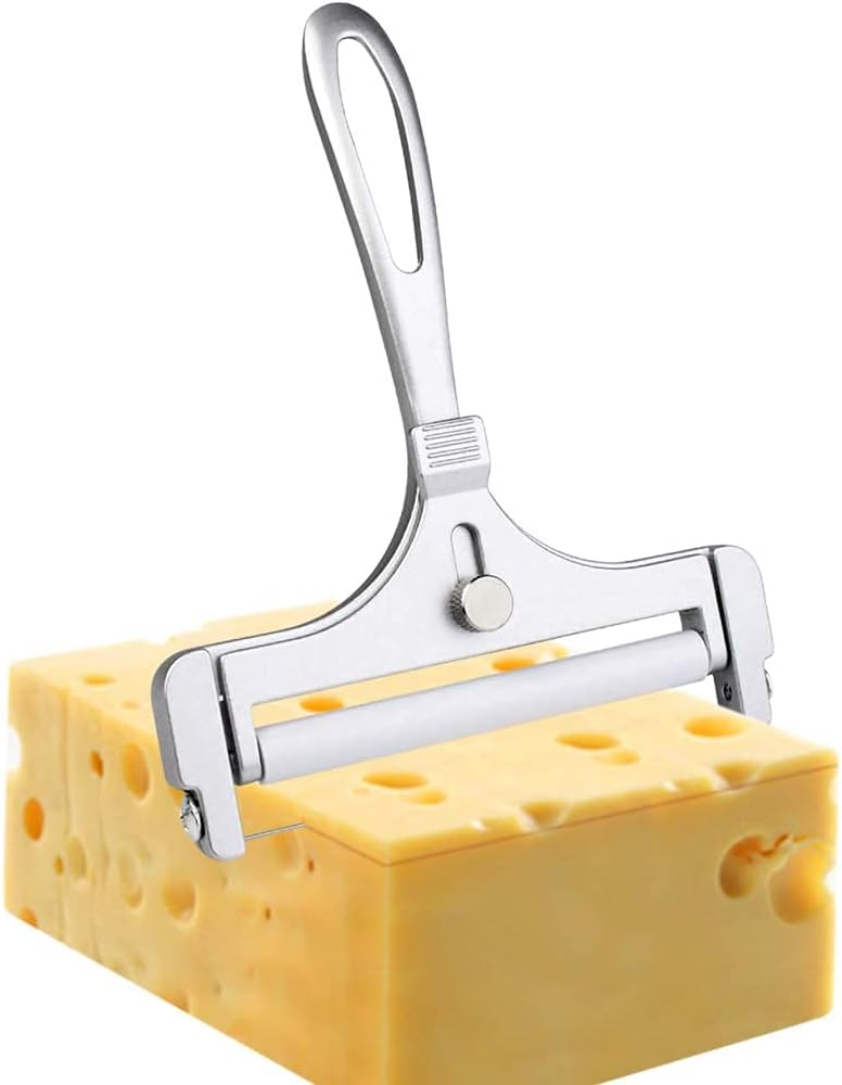 Adjustable Thickness Stainless Steel Wire Cheese Slicer, Kitchen Tool for Soft and Semi-Hard Cheeses
