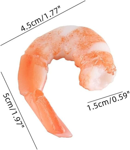 20PCS (1.77Inch) Realistic Artificial Shrimp Cooked Prawn Lifelike Peeled Prawns for Home Kitchen Seafood Market