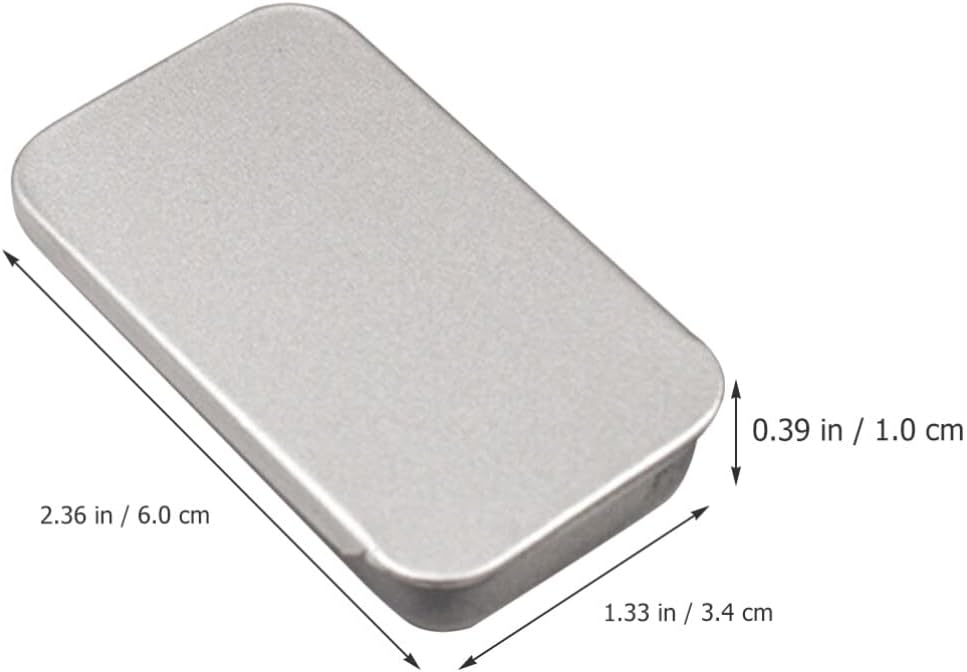 Hemoton 20pcs Rectangular Slide Top Tinplate Box, Sliding Cover Push-Pull Tin Box for Candies Jewelry Crafts Lip Balm