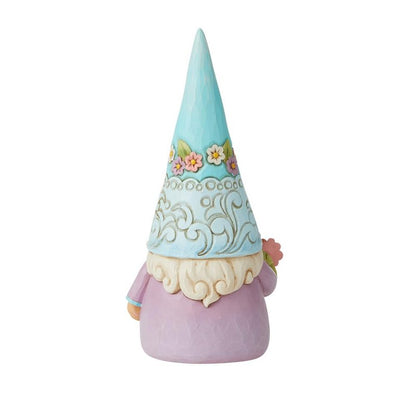 Enesco Jim Shore Heartwood Creek Gnome Holding Flowers Figurine- Stone Resin Hand Painted Crafted Collectible Decorative Gnomes Figurines Home Decor Statue, 7 Inch