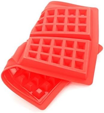 JKLcom Silicone Waffle Mold 4 Cavities Baking Tray for Waffle Cake Chocolate Craft Candy Soap, 2 Pack, Square