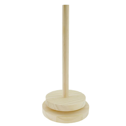 Maxmoral Rotatable Wooden Yarn Holder Hand Woven Winding Spool Knitting and Crochet Accessories Base Diameter 4.7 Inch Height 10 Inch