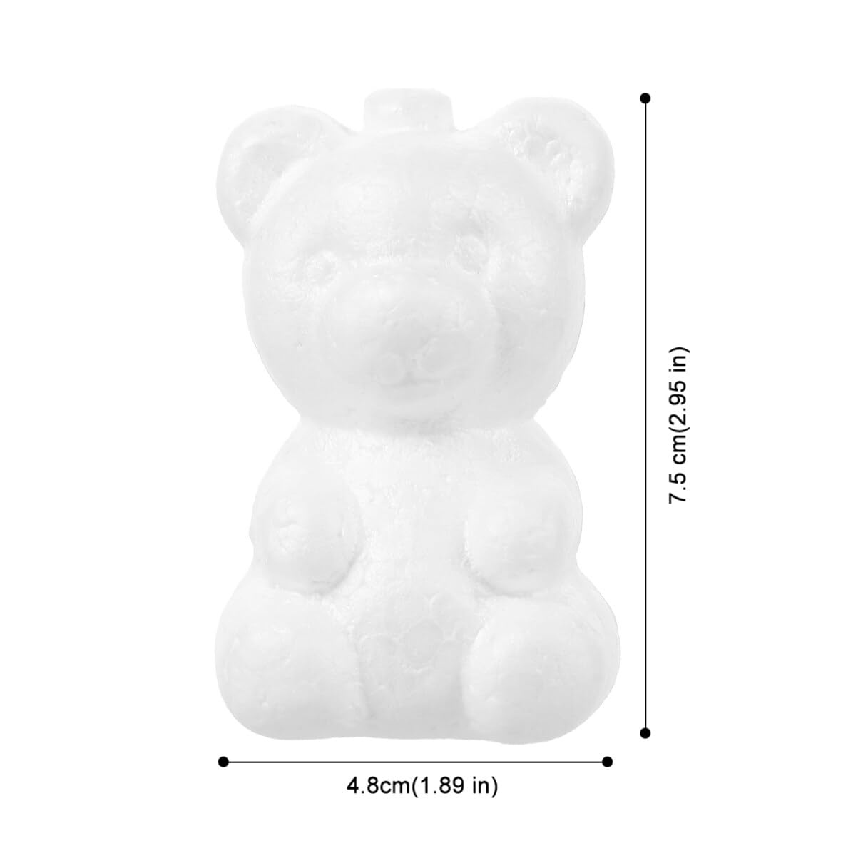 SEWACC 20pcs Foam Bear Blank White DIY Foam Bear Mould Scultpture Modelling Polystyrene Shape Mould Craft for Party Decorations Floral Arrangement 7.5cm
