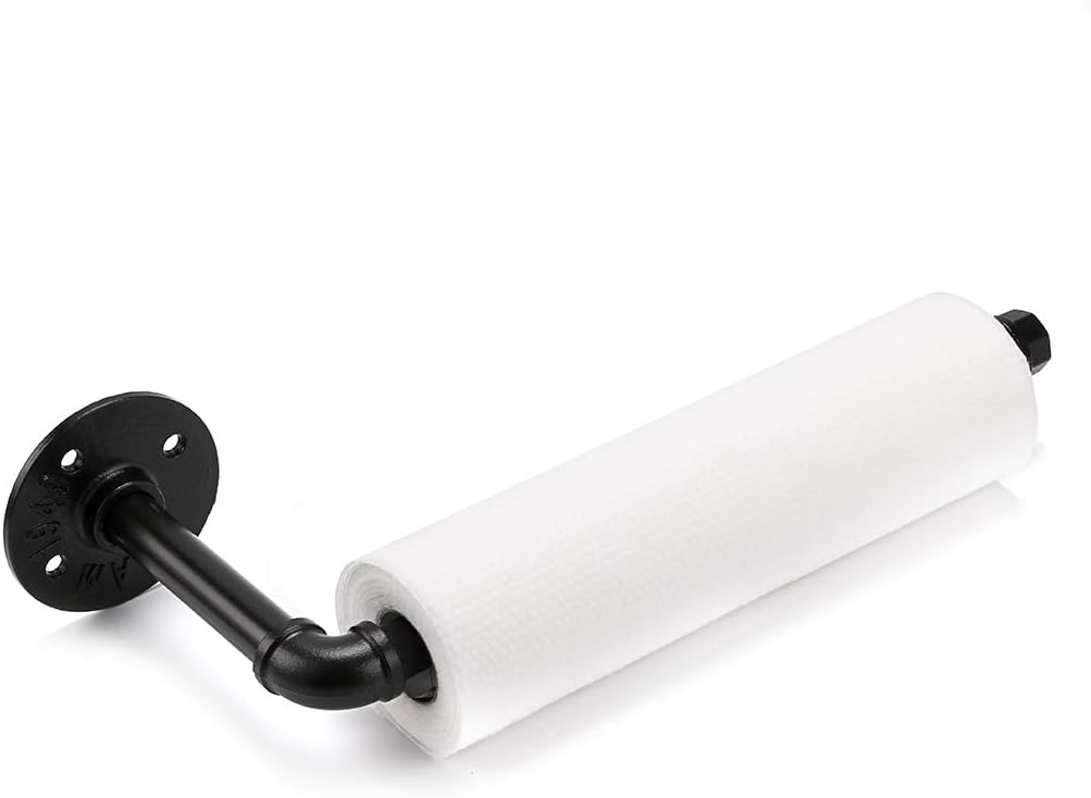 Sumnacon Industrial Iron Pipe Paper Towel Holder, Wall Mounted Vintage Style Roll Tissue Holder for Bathroom, Kitchen