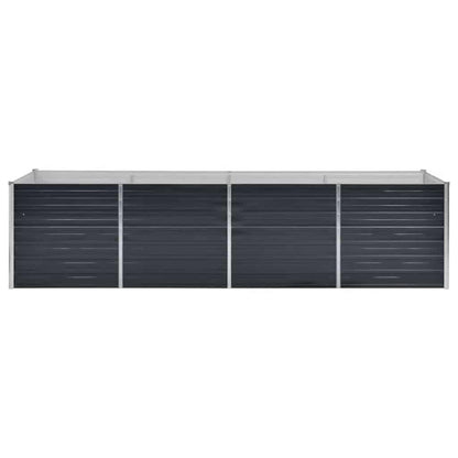 Foknhdi Galvanized Steel Raised Garden Bed 126 x 31.5 x 30.3 in Large Rectangular Planter Box Anthracite Metal Outdoor Planter for Patio, Yard & Balcony