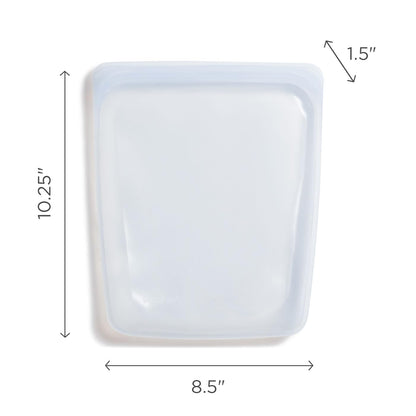 Stasher Premium Silicone Reusable Food Storage Half Gallon Bag, Clear, Microwave, Sous Vide, Dishwasher, Oven and Freezer Safe, BPA Free, Leak-free, Eco-friendly, 64 Oz