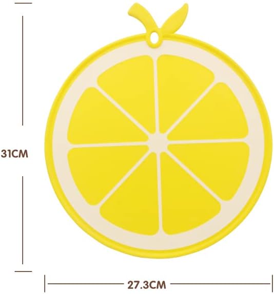 Plastic Fruit Cutting Board for Kitchen, BPA Free, Small Size, Dishwasher Safe, 12 x 10.5 inch (Lemon)