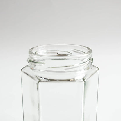 GPK4ALL 190ml 6oz Hexagon Glass Jars, Pack of 24 Sets With Silver Lids for Jam, Honey, Jelly, Candy, Candle, Wedding Favors, Baby Shower, Spice, Crafts, Party Favors, Samples