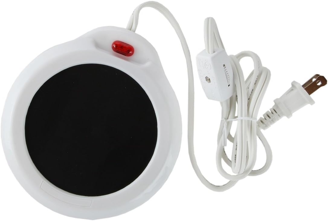 Home-X Mug Warmer, Desktop Heated Coffee & Tea - White Candle & Wax Warmer
