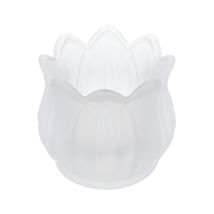 uxcell Glass Tea Light Candle Holder, Tulip Crystal Glass Votive Candle Holder for Desk Table Centerpiece, Wedding, Party, and Home Decor(White)