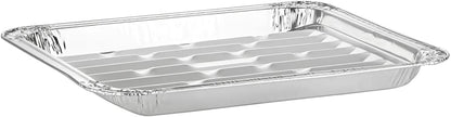 PARTY BARGAINS Aluminum Broiler Pans, 4 Pack Heavy-Duty Disposable Grill Pans for Cooking, Roasting, BBQ