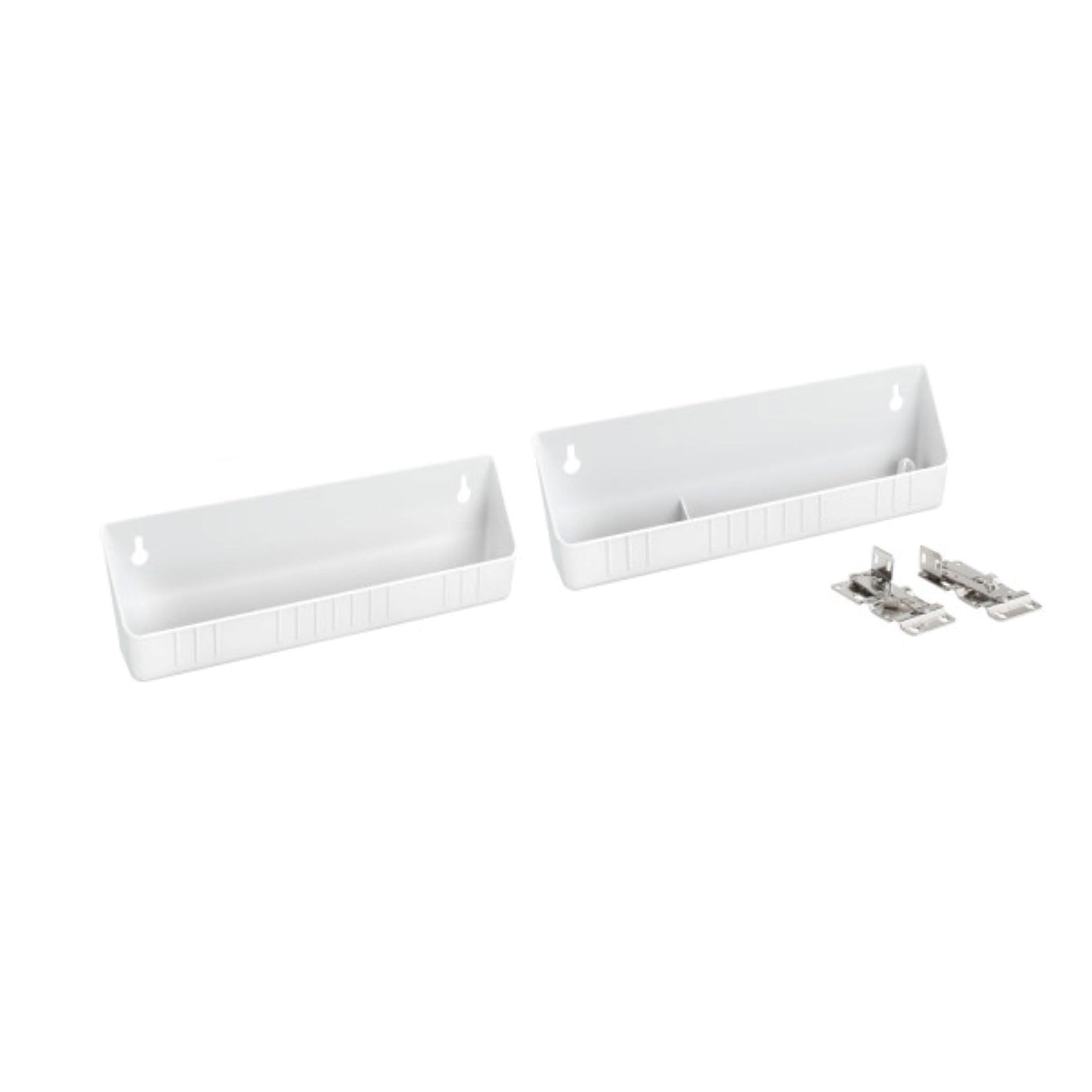Rev-A-Shelf 11" Tip-Out Plastic Sink Trays for Kitchen and Bathroom Base Cabinet, Pack of 2 Pullout Vanity Shelf Home Organizer, White, 6572-11-11-52
