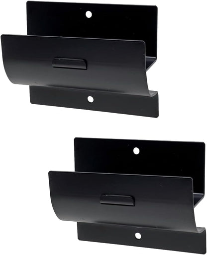 Tetra-Teknica GMH-01-2P | 4-Inch Steel Wall Mount Ladder & Wheelbarrow Hanger - Matte Black, Set of 2