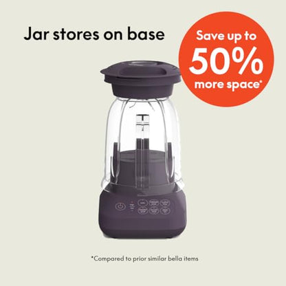 bella 10 Speed Countertop Blender, Juicer & Smoothie Maker, Fits-anywhere™ Kitchenware, Slim Flip & Store Design, Dishwasher Safe 48oz Capacity Pitcher & Lid, Stainless Steel Blade, 450 Watt, Oatmilk