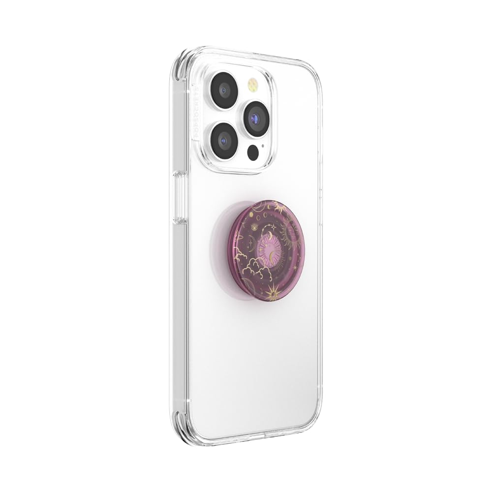 PopSockets Phone Grip for MagSafe with Kickstand, Magnetic Stand, Swappable Top, Secure Hold for iPhone MagSafe Cases, Phone & Tablet Grip - Clear