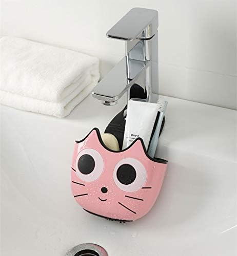QTMY 2 PACK Cat Sponge Holder Basket with Buckle, Sink Faucet Caddy for Kitchen Bathroom