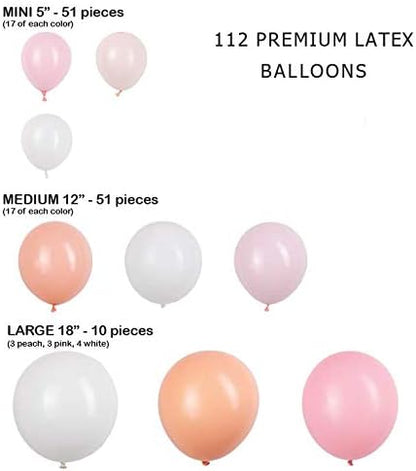 Balloon Garland Kit - Pink, White, Blush Balloons for Parties, Valentine's Day/Galentine's Party, Light Pink Balloon