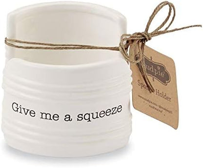 Mud Pie Give Me A Squeeze Sponge Caddy, White 3" x 3"