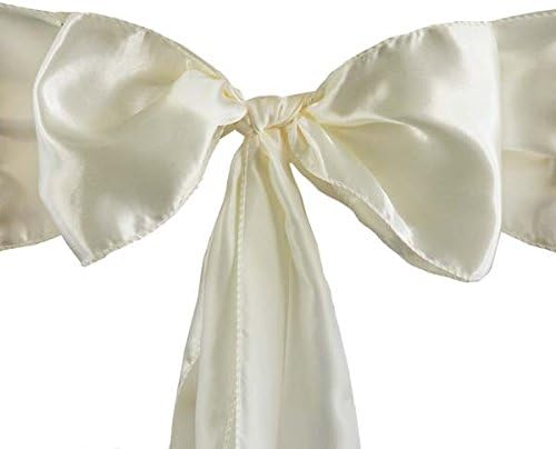 5pcs 6 x106 TABLECLOTHSFACTORY Ivory Satin Chair Sashes Tie Bows Catering Wedding Party Decorations