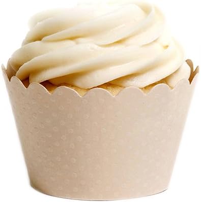 Dress My Cupcake Standard Ivory Beige Cupcake Wrappers, Set of 50
