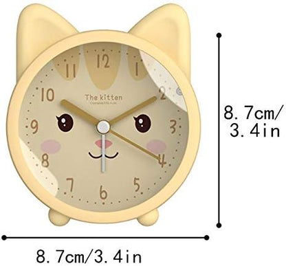 3" Cartoon Animal Alarm Clock, Silicon Analog Silent Non-Ticking Backlight Desk Clock