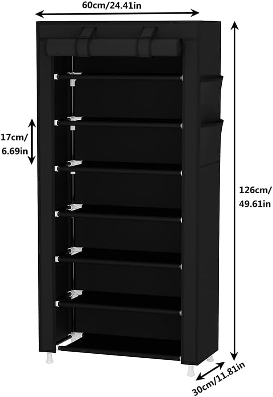 7 Closet Calmootey Tier Shoe Rack Organizer,Portable Shoe Shelf with Nonwoven Fabric Cover