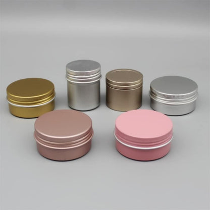 Othmro 3pcs 6.8oz Metal Round Tins with Screw Lid, Silver Aluminum Containers for Salve, Spices