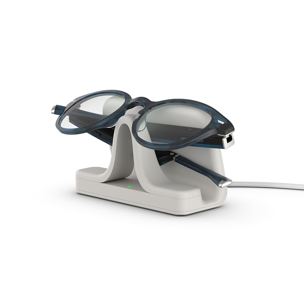 Amazon Echo Frames, an Alexa device (newest model), Smart glasses with Alexa, Modern Rectangle frames in Charcoal Gray with blue light filtering lenses