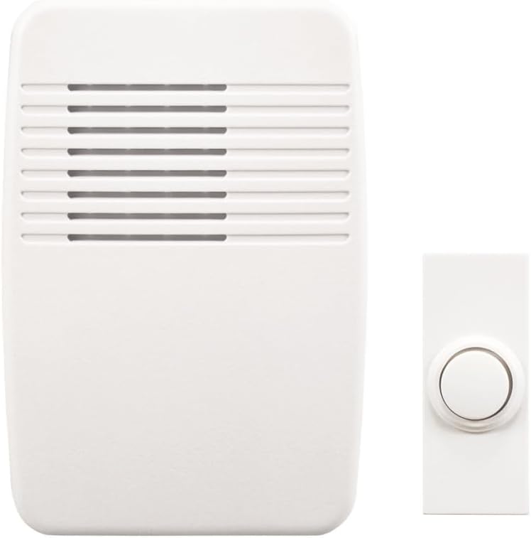 Heath/Zenith SL-7366-02 Wireless Plug-In Door Chime Kit with Molded Plastic Cover, White