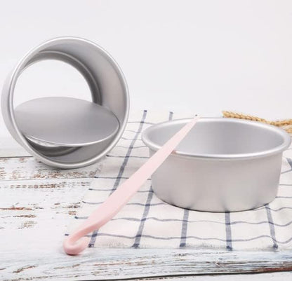 Othmro 5 Pcs Round Cake Pans with Removable Loose Bottom, Nonstick Aluminum Alloy Bakeware, Silver