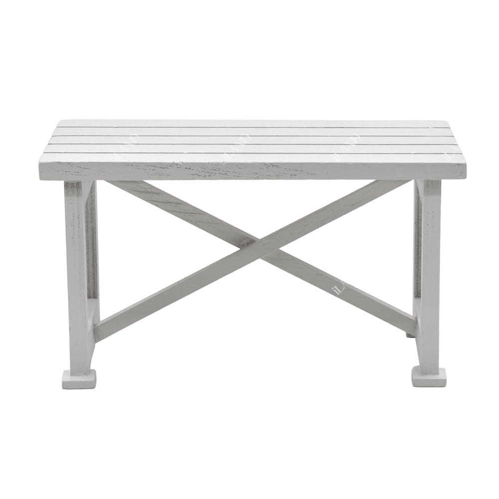 iLAND Dollhouse Furniture of Wooden Table for Doll House Garden Decor, Miniature Dollhouse Accessories Tiny Table Model on 1/12 Scale