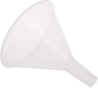 DEDC 4 Pack Clear Plastic Oil Funnels, 150mm Liquid Transfer Funnel for Kitchen, Garage, Car, 5.9 Inches Dia Mouth