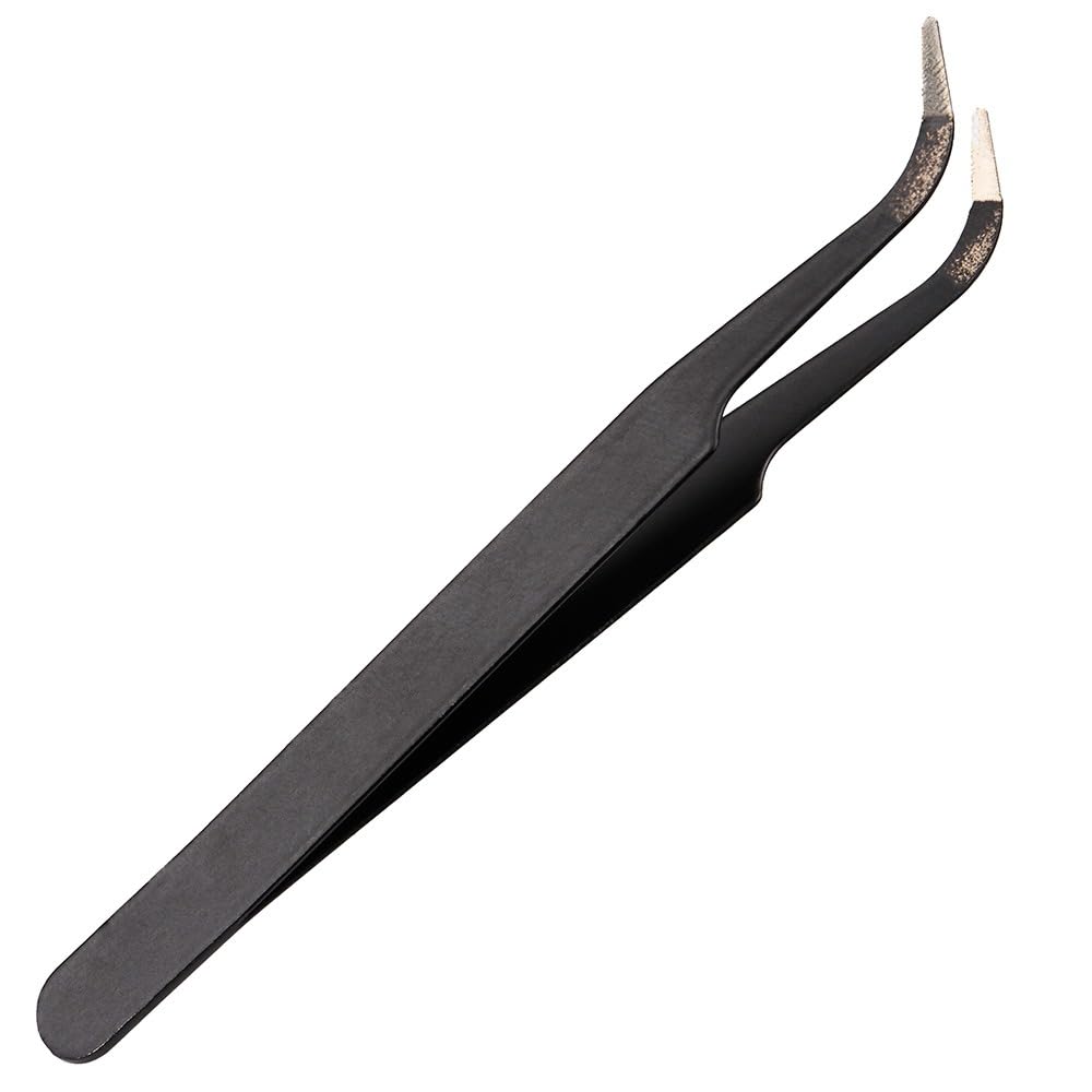Craft County Precision Tweezers – Anti-Static Stainless Steel Tweezers – 6 Pack