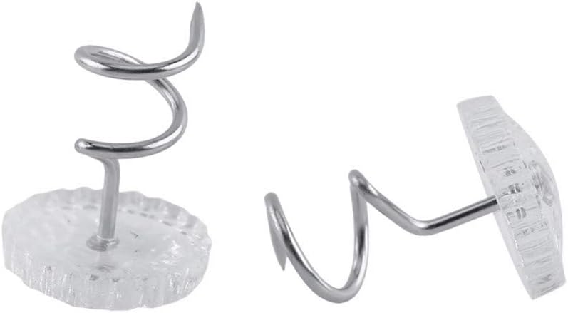 Sowaka 60 Pcs Twist Pins Upholstery Fasteners, Clear Heads for Sofa, Car, Home Furniture Hold Bed Skirt