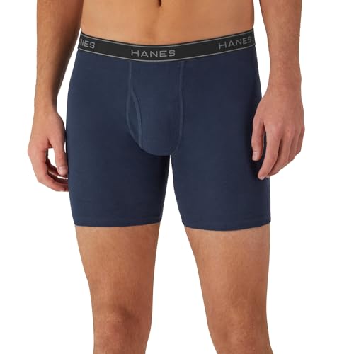 Hanes Mens Underwear Briefs, Cool Dri Moisture-wicking Cotton No-ride-up For Men, Multi-packs Available Boxer, 6 Pack - Dyed Assorted, Large US
