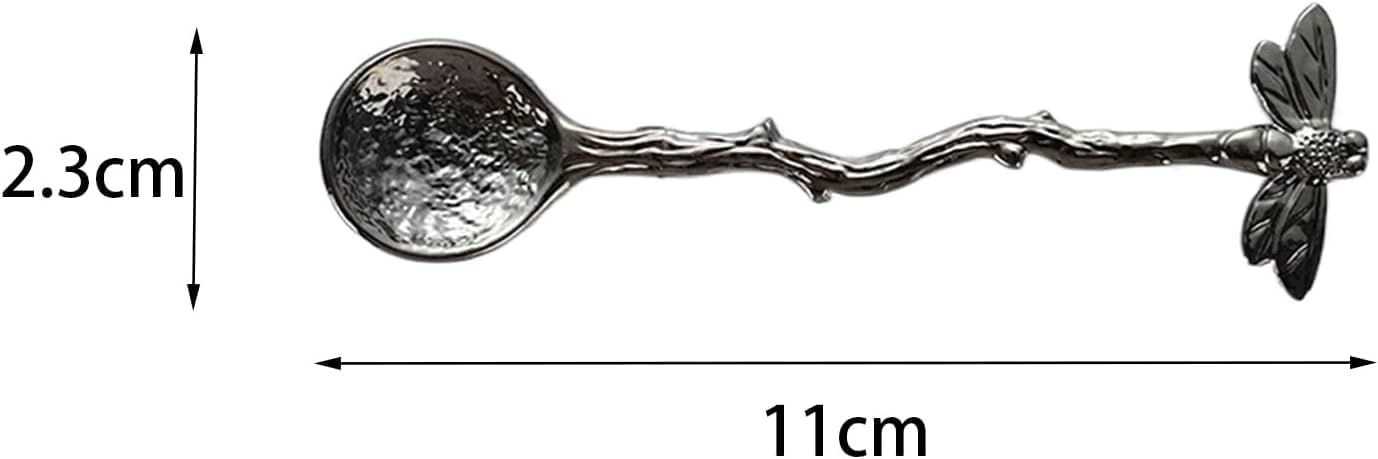 Gold Retro Dragonfly Spoon, Stainless Steel Coffee Teaspoon, Creative Sugar Spoon for Kitchen