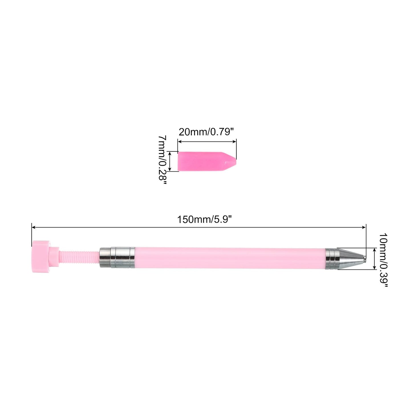 PATIKIL Diamond Art Pen with Wax, Diamond Art Accessories Refillable Wax Pen with 20Pcs Wax for Diamond Art Nail DIY Craft, Pink