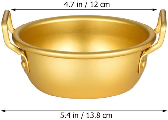 Yardwe Korea Ramen Pot, Fast Noodles Cooking Pot, Aluminum Ramyun Pot with Handles, for Soup, Curry, Pasta