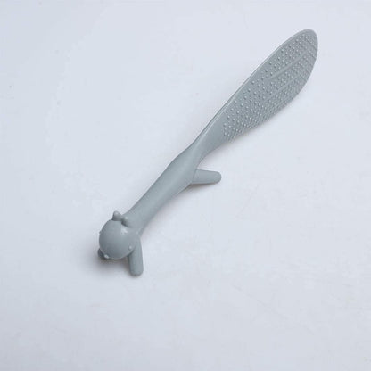 Plastic Squirrel Shaped Non-Stick Rice Paddle Spoon, Gray