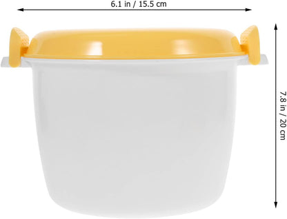 Microwave Rice Cooker Vegetable Steamer Set, Portable Non-Stick Pot for Cooking Soup, Rice, Stews, Oatmeal